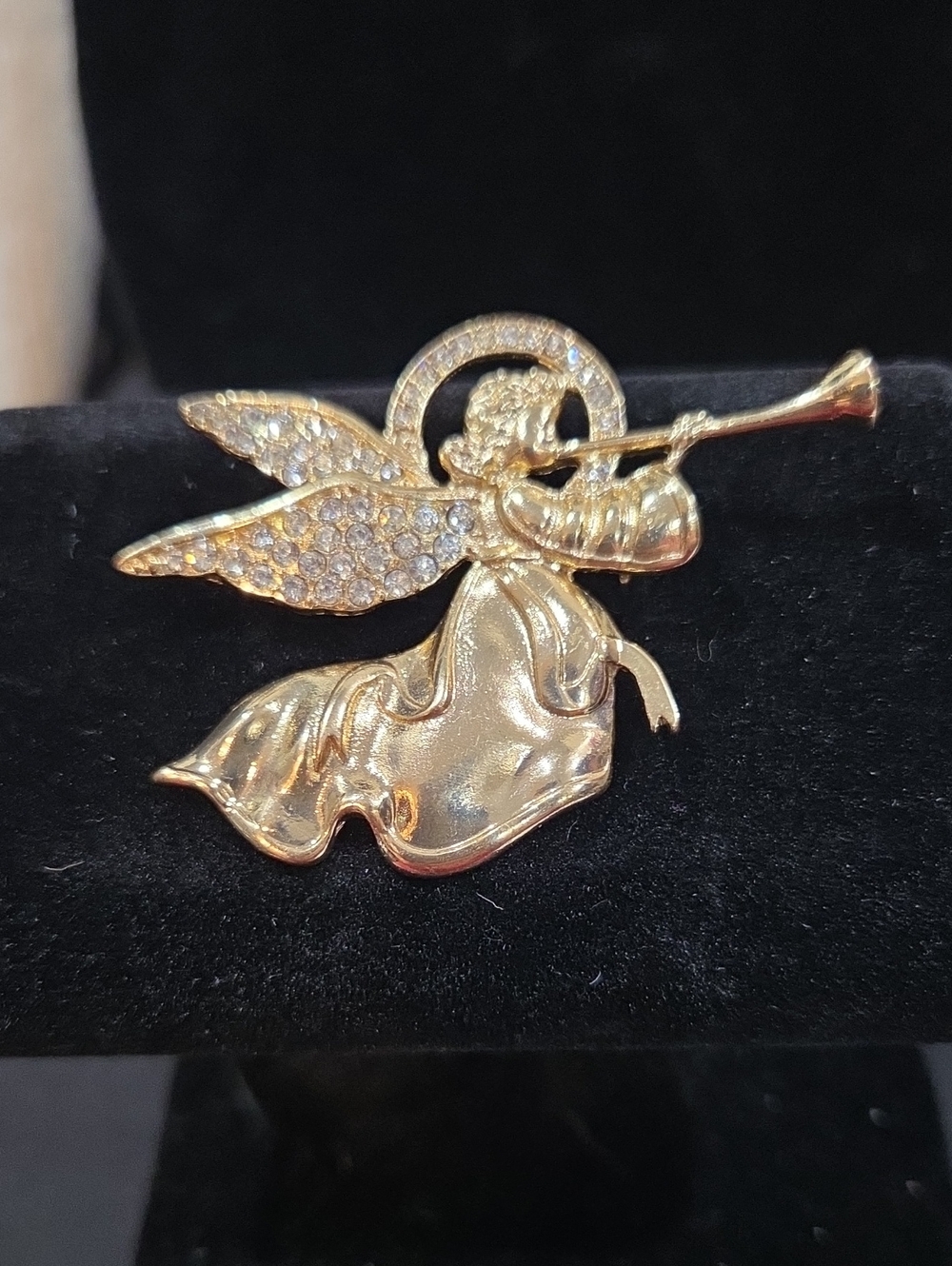 GOLDTONE ANGEL BROOCH
